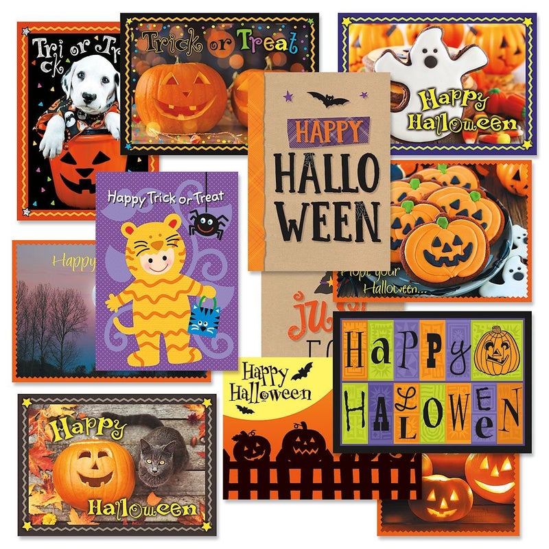 Current Halloween Greeting Cards Set - Themed Holiday Card Variety Value Pack, Set of 12 Large 5 x 7-Inch Cards, Assortment of 12 Unique Designs, Envelopes Included - Image 1